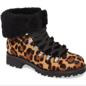 J.Crew Nordic boots in leopard calf hair